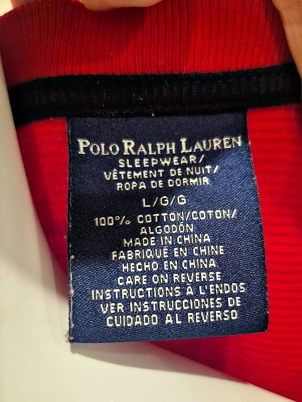 Polo Ralph Lauren Thermal-Knit Sleep Shirt Red Cotton Large - Picture 4 of 5